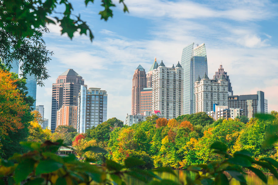 Midtown Atlanta Skyline in Fall